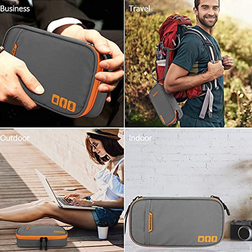 Acoki Travel Carry Bag,Electronic Accessories Thicken Cable Organizer Bag Portable Case for Hard Drives, Cables, Grey(S)