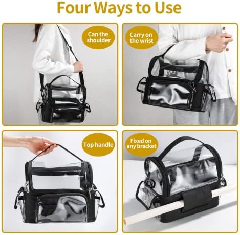 Travel Makeup Bag,Makeup Brush Case Travel Toiletry Bag Cosmetic Train Cases Artist Storage Bag with Adjustable Dividers for Cosmetics Makeup Brushes Toiletry Jewelry Digital Accessories(Black)