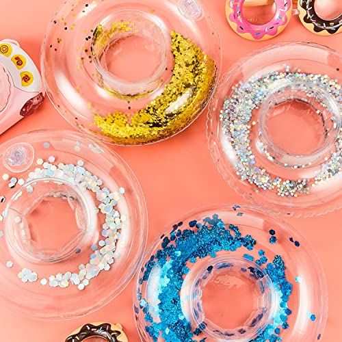KASTWAVE Inflatable Drink Holder, Confetti Drink Pool Floats Inflatable Cup Coasters Cup Drink Holders for Summer Pool Party Supplies and Fun Bath Shower Toys (10 Pieces)