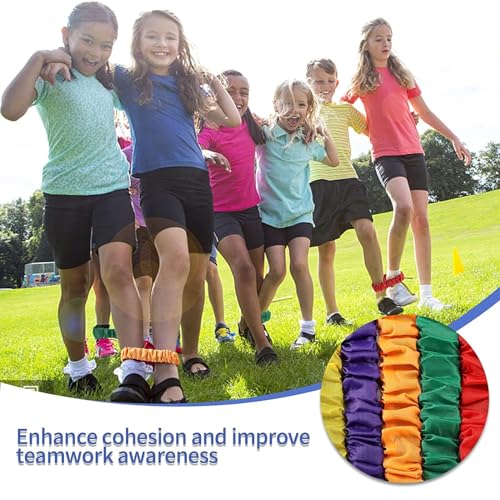 Rayyan Team Games Kids,3 Legged Race Bands,Three Legged Race Game Elastic Tie Straps for Relay Race Game, Carnival, Field Day, Backyard Indoor Outdoor Team Building Game Kids Party Supplies,14 Pack