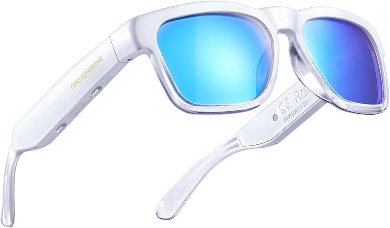 OhO sunshine OhO Bluetooth Sunglasses,Voice Control and Open Ear Style Smart Glasses Listen Music and Calls with Volume UP and Down,Bluetooth 5.0 Audio Glasses and IP44 Waterproof, unisex-adult
