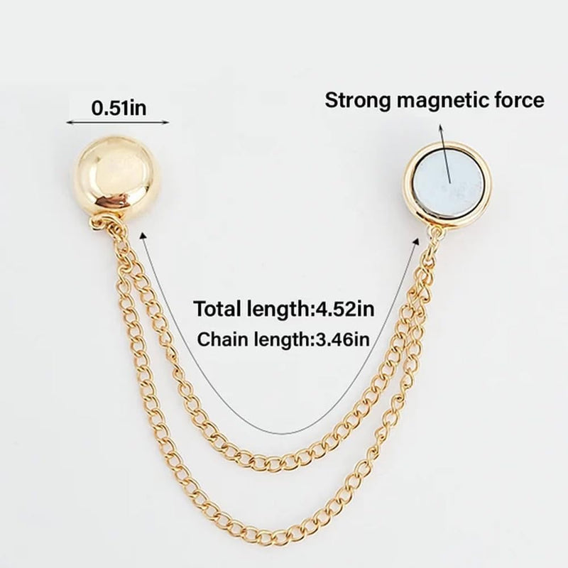 TERRIFI 8-Pack Multi-Function Magnetic Clothing Clips, Powerful Hijab Magnets with Chain, Pinless Brooch for T-Shirt Shortening, Cardigan, Cuff, and Hem, Strong and Versatile Fashion Clips
