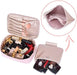 ELECDON Makeup Bag Toiletry Bag with Inner Pouch - Makeup Organizer Bag Travel Make up Bag Large Cosmetic Bag Case for Women and Girls (Baby Pink)