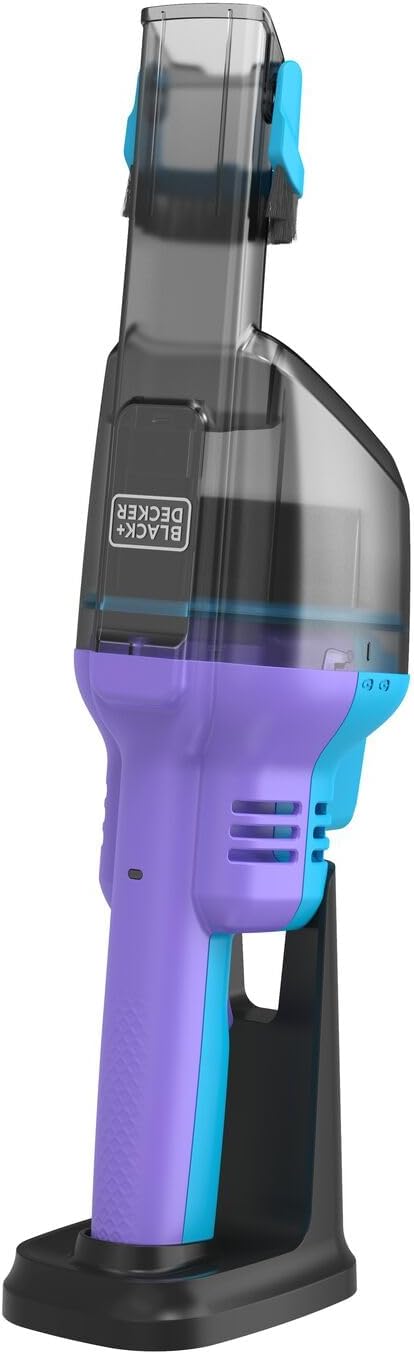 Cordless Handheld Dustbuster Vacuum, 7.2V, 2.0Ah Battery, 16AW Suction, Flip-Up Brush, Crevice Tool, Pet Hair Brush, Storage Base, Lively Lavender/Breeze Blue - NVD220BP-GB