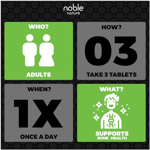 Noble Nature Calcium Magnesium Zinc with Vitamin D3 - Essential Mineral Supplement, 90 Tablets - Promotes Bone Health and Immune Support