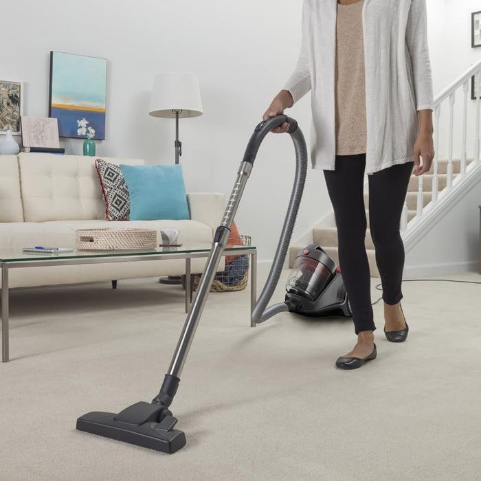 Hoover Power 6 Advanced 3Litre Bagless Canister Vacuum Cleaner 2200W, Cyclonic Technology with HEPA Filter, Grey-Red - CDCY-P6ME