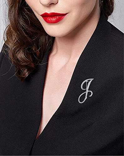 Langthering® Letter Brooch Pins Initial Rhinestone Brooch for Women Crafts Silvery A-Z Brooches for Women, Brooch Pins, Wedding Bridal Brooches