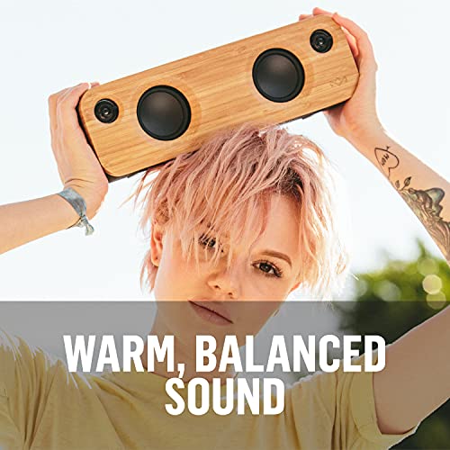 MARLEY House of Get Together Mini: Portable Speaker with Wireless Bluetooth Connectivity, 10 Hours of Indoor/Outdoor Playtime, and Sustainable Materials, Signature Black