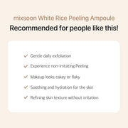 White Rice Exfoliating Ampoule, Gentle Daily Exfoliation & Moisture, Rice Ferment & Soy Oil, Smooth and Radiant Looking Complexion, Korean Skincare, 100 ml
