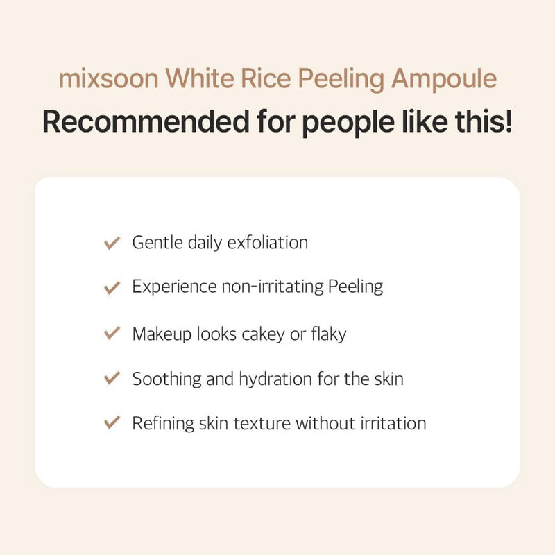 White Rice Exfoliating Ampoule, Gentle Daily Exfoliation & Moisture, Rice Ferment & Soy Oil, Smooth and Radiant Looking Complexion, Korean Skincare, 100 ml