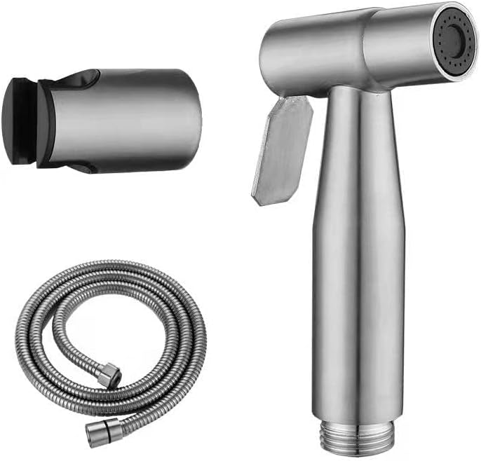 Tepengdie Handheld Bidet Sprayer Kit - Stainless Steel Shattaf With 1.5m Hose, Shower Head, Hands Free Spray Attachment for Toilet and Kitchen Cleaning