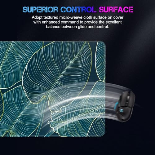 BIGTHREE Gaming Mouse Pad, Computer Desk Mat, Waterproof and Oil Proof Table Mat, Leather Table Mat, Washable Keyboard Pad, Rubber Bottom Sewn Edges, Soft and Comfortable, Thickened