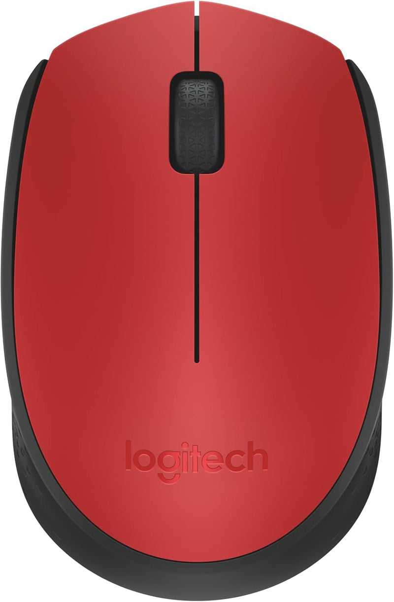 Logitech M171 Wireless MoUSe, 2.4 Ghz With USb Mini Receiver, Optical Tracking, 12-Months Battery Life, AmbidextroUS Pc/Mac/Laptop - Black - Wireless Mouse Red