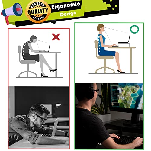 ETHU Monitor Stand Riser, 3 Height Adjustable Monitor Stand with Storage Drawer Desk Organizer Ergonomic Stand for Computer Printer Laptop PC iMac Black