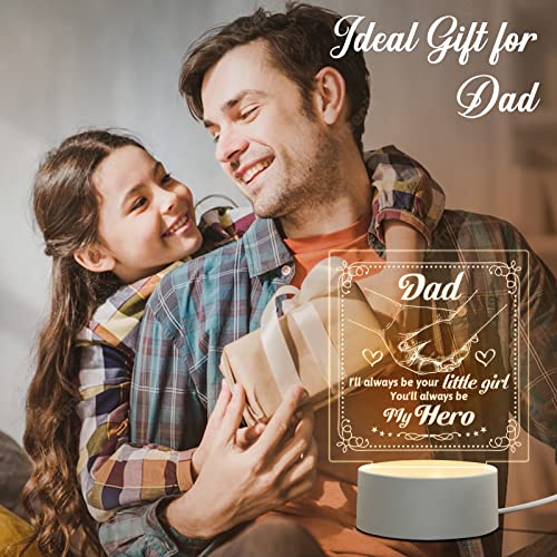 BPA Dad Gifts from Daughter - Birthday, Thanksgiving, Christmas, Father's Day - Personalized Acrylic Sleep Night Light with Base