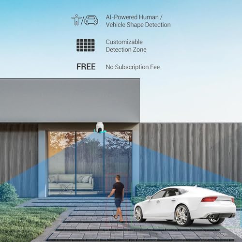 EZVIZ C8C Security Camera, 5MP 3K Outdoor WiFi Camera, CCTV Camera for Home with 360° Coverage, AI Human/Vehicle Shape Detection, Auto-Zoom Tracking, Color Night Vision, Weatherproof, Two-Way Talk