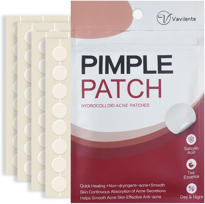 Vavilente Acne Pimple Patches,Hydrocolloid Acne Patch for Face, Pimple Patch for Zits And Blemishes,Mighty Patch,Pimple Stickers with Salicylic Acid, Tea Tree Oil & Calendula Oil(180 Count)