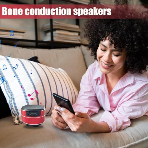 Buzzgo Speaker, Wirelessly BT Speaker, Small Bone Conduction Subwoofer with Enhanced Bass, 360° Surround Sound, Pocket-Sized, Type C Charging, Button Control, Suction Cup Design, for Smooth Surfaces
