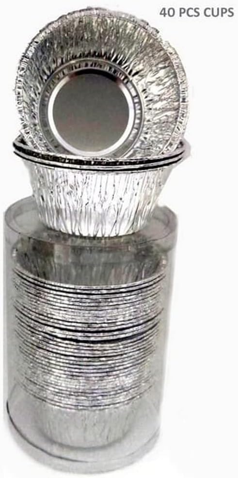Bakhoor Burner Aluminium Cups 40 Pcs Set Cake Mold Madkhan Ash Mabkhara Oud Incense Burner Ash Removal Cups - Medium