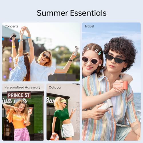 JISULIFE Portable Handheld Fan, Mini USB Rechargeable [18H Max Cooling Time], 5000mAh Small Battery Personal Makeup/Eyelash Fan, Pocket Fan with 5 Speeds for Women Men Travel Camping Outdoor Black