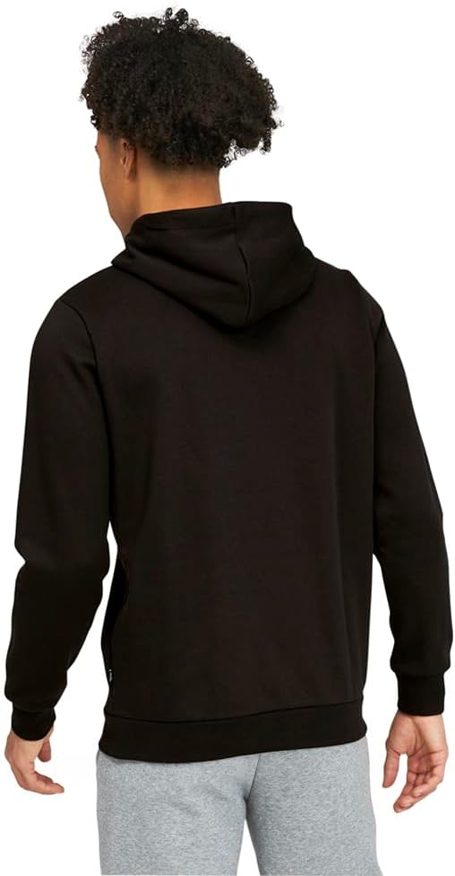 mens Essentials Logo Fleece Hoodie (Available in Big & Tall) Hooded Sweatshirt - Cotton Black