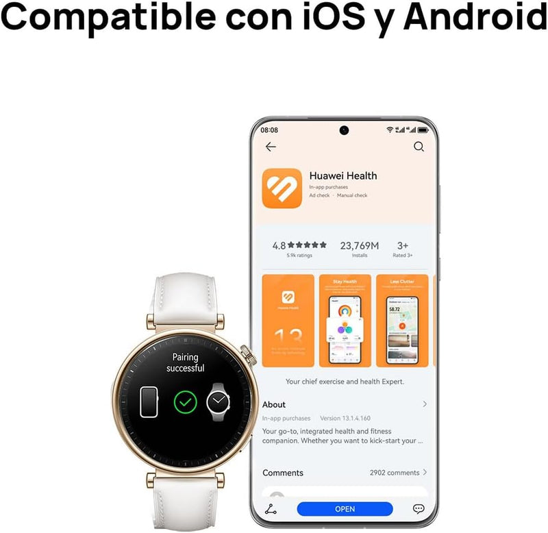 HUAWEI Watch GT4 46mm Smartwatch, Upto 2-Weeks Battery Life, Dual-Band Five-System GNSS Positioning, Pulse Wave Arrhythmia Analysis, 24/7 Health Monitoring, Compatible with Android & iOS, Black