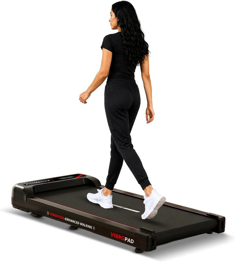 PowerMax Fitness VibroPad 3.5 HP BLDC Motorized 4 in 1 Vibration Walking Pad Treadmill for Home Use 8% Manual Incline with Remote Control Top Speed 6kh/h LED Display Running Surface 900x385mm
