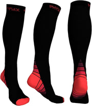 Compression Socks for Men & Women 20-30 mmhg - Athletic Fit (1 Pair) - XXL (1 PAIR) Black & Red
