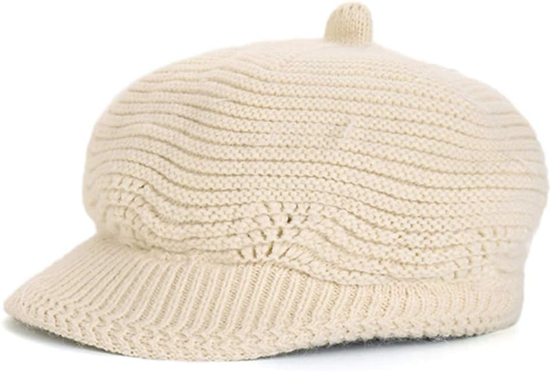 Muryobao Women's Winter Warm Slouchy Cable Knit Beanie Skull Hat with Visor