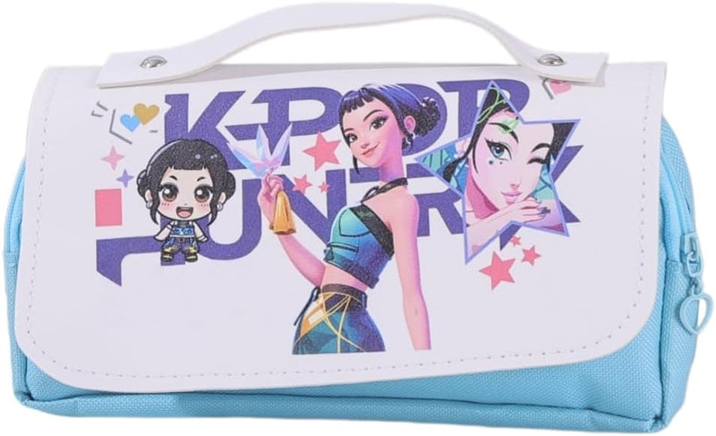 Cartoon Bus Shaped Pencil Case Canvas Pen Pouches Pencil Bag Zippered Big Capacity Pen Case Stationeries Organiser for Kid and Student, Red Bus, Classic - 3d Kpop