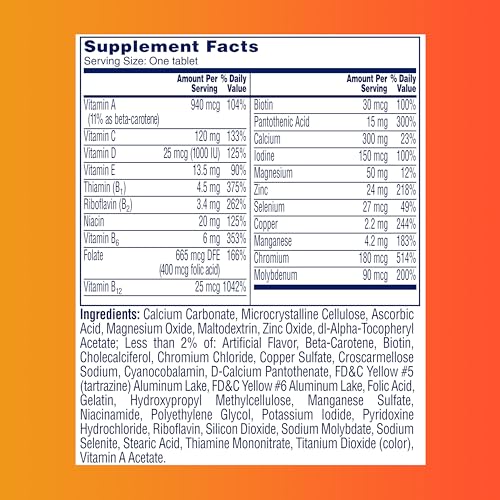 ONE A DAY Womenâ€™s 50+ Healthy Advantage Multivitamins, Supplement with Vitamins A, C, E, B1, B2, B6, B12, Vitamin D and Calcium, 200 Count