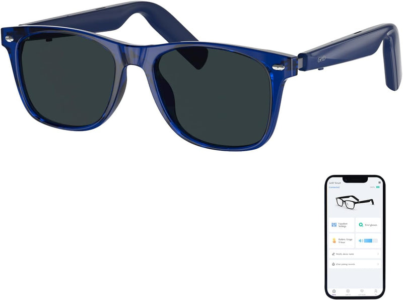 GetD AI Glasses, AI Assistant Powered by ChatGPT, Smart Glasses, Polarised Sunglasses, Bluetooth Smart Sunglasses for Men and Women, 2-in-1 Headphones and Glasses