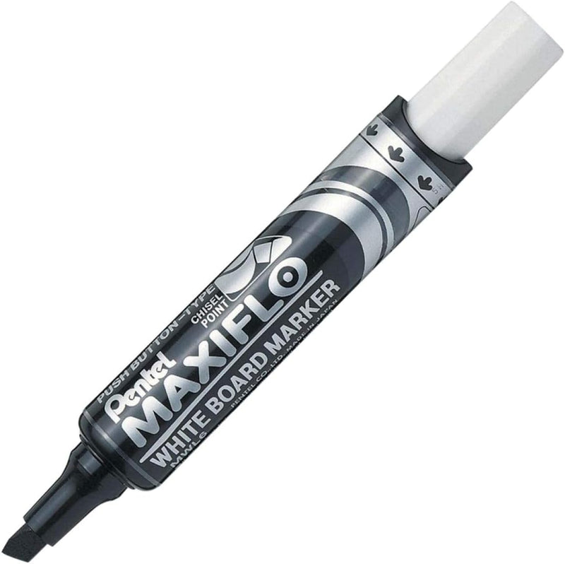 Pentel Mwl6-aa Maxiflo White Board Marker Set Of 12, Black