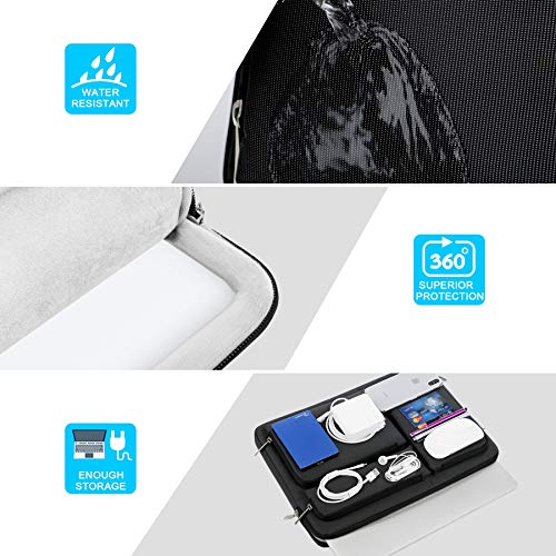 Lacdo 360° Protective Laptop Sleeve Case for 14 inch New MacBook Pro M4/M3/M2/M1 Chips Pro Max A3112 A3401 A3185 A2918 A2992 A2779 2024-2021, 13.8 inch Surface Laptop 7th Copilot+PC Computer Bag,Black