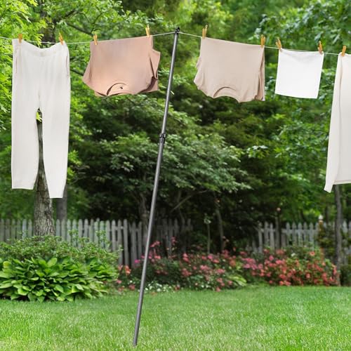 Vivo Technologies Telescopic Washing Line Prop Pole Clothesline Heavy Duty Home Garden Washing Line Dry Clothes Drying Airer Support Extenedable to 2.2M