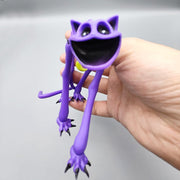 2PCS Smiling Critters Models Purple Cat & Orange Dog Collectible Monster Set for Gifts, Game Fans, and Cake Decoration