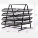 SHOWAY ECVV Desk Deposit Tray 4 Layer A4 Metal tray Office Desk Organiser Paper office Mesh Document Basket File Paper Tray Letter Organiser Holder Desktop Accessories