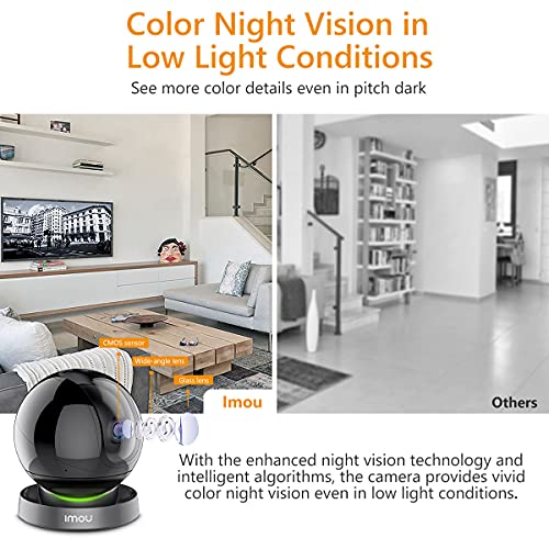 Imou 2.5K 2K+ Security Camera Surveillance Camera Indoor, 4MP 360° Wi-Fi Camera for Home QUAD HD with Human Detection Motion Tracking Two-Way Audio IR Night Vision Privacy Mode Sound Light Alert (Rex)