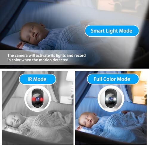 GUOANVISION Indoor Pan/Tilt Security Camera, 5G WiFi Home Cameras for Baby Monitor/Pet Camera, Auto-Focus and Zoom, Motion Detection, 2-Way Audio, Siren, Night Vision, Cloud & SD Card Storage