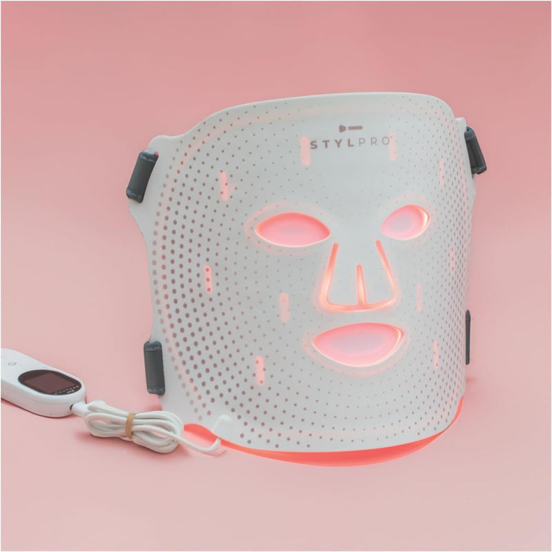 stylPro Wavelength LED Face Mask - Multi-Mode Skincare with Red, Blue, Near-Infrared Light for Wrinkles, Blemishes - Flexible, Rechargeable, User-Friendly, Designed in UK, Professional-Grade