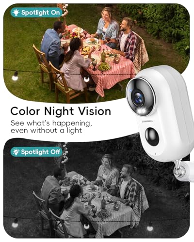 ZUMIMALL 2K Solar Camera Security Outdoor, Solar Powered Battery Operated Wireless FHD Outside Surveillance Camera for Home Security, Night Vision, PIR Motion Detection, IP66 Waterproof, 2.4G WiFi