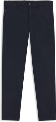 Men's Tapered Fit Chino Made of Elastic Cotton Satin - Dark Blue404