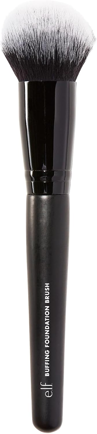 e.l.f. Buffing Foundation Brush, Makeup Brush For An Airbrushed Finish & Even Coverage, Can Be Used With Powder, Cream & Liquids, Vegan & Cruelty-Free - blackone 1 Count (Pack of 1)