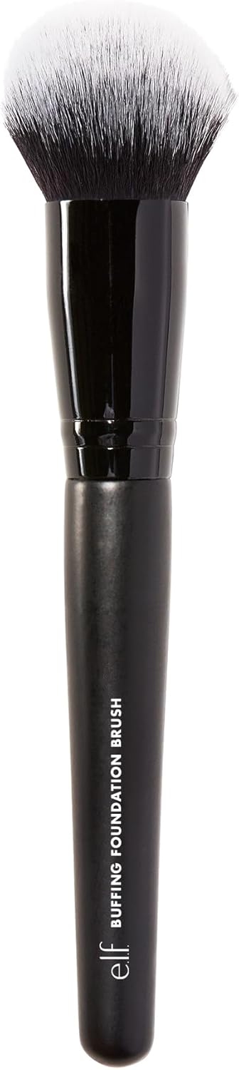 e.l.f. Buffing Foundation Brush, Makeup Brush For An Airbrushed Finish & Even Coverage, Can Be Used With Powder, Cream & Liquids, Vegan & Cruelty-Free