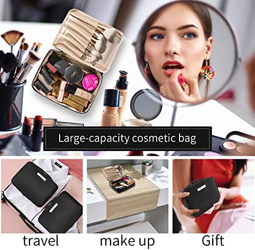 Queboom Travel Makeup Bag Cosmetic Bag Makeup Bag Toiletry bag for women and girls