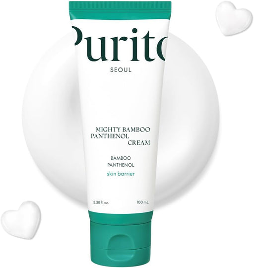 PURITO Mighty Bamboo Panthenol Cream, Glow Cream, Skin Barrier Repair, for All Skin Types, Daily Face Moisturizer, Glass skin, Vegan, Korean Skin Care 3.38fl.oz / 100ml - New package