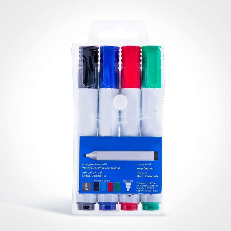 Fitto Whiteboard Marker Set - Pack Of 4, With Fine Tip