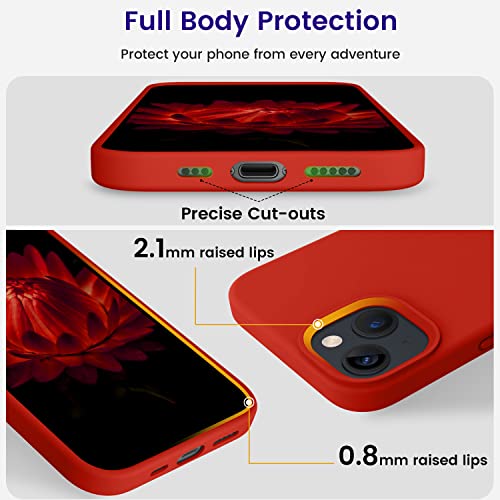 OTOFLY Designed for iPhone 13 Case, Silicone Shockproof Slim Thin Phone Case for iPhone 13 6.1 inch Red