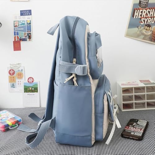 HANNEA® Kids Kindergarten School Backpack Lovely Toddler Backpack for Girls DIY Casual Backpack for Girls with Badges, Post Card, Card Holder, Keychain Charm for 4-8 Years Girl