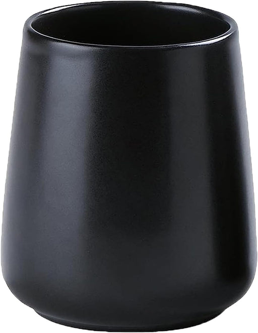 Matte Black Ceramic Toothbrush Holder - Tooth Brushing Holders Set, Toothbrush and Toothpaste Holder Organizer for Bathroom Countertop, Makeup Brush Holder, Pen Holder for Home Desktop Storage - Black 1pc